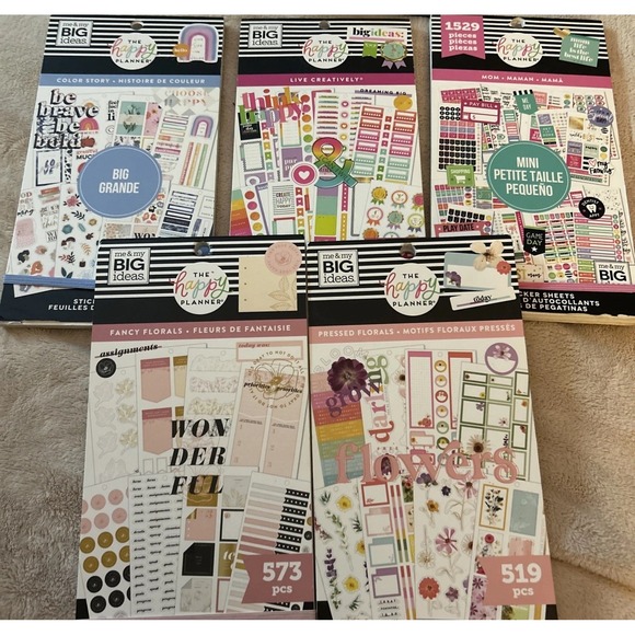 Happy Planner Used Sticker Lot Of Five #001 - Picture 1 of 16